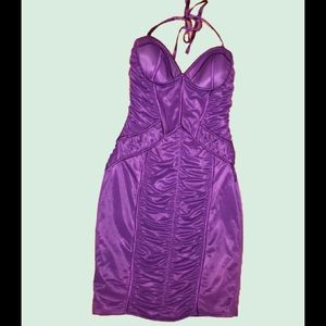 Purple Bodycon Halter Dress